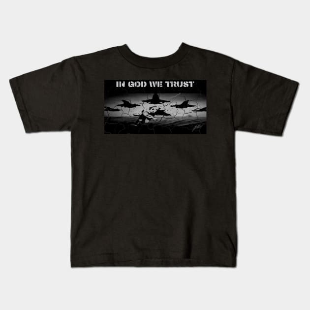 In God We Trust, Air Force jet fighters Kids T-Shirt by Shop Tee Depot